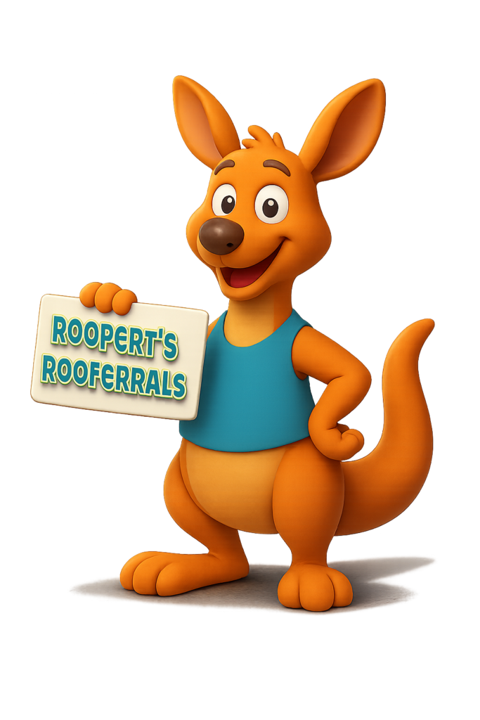 Roopert the Kangaroo holding a sign for Rooperts Rooferrals side hustles and sign-up bonuses